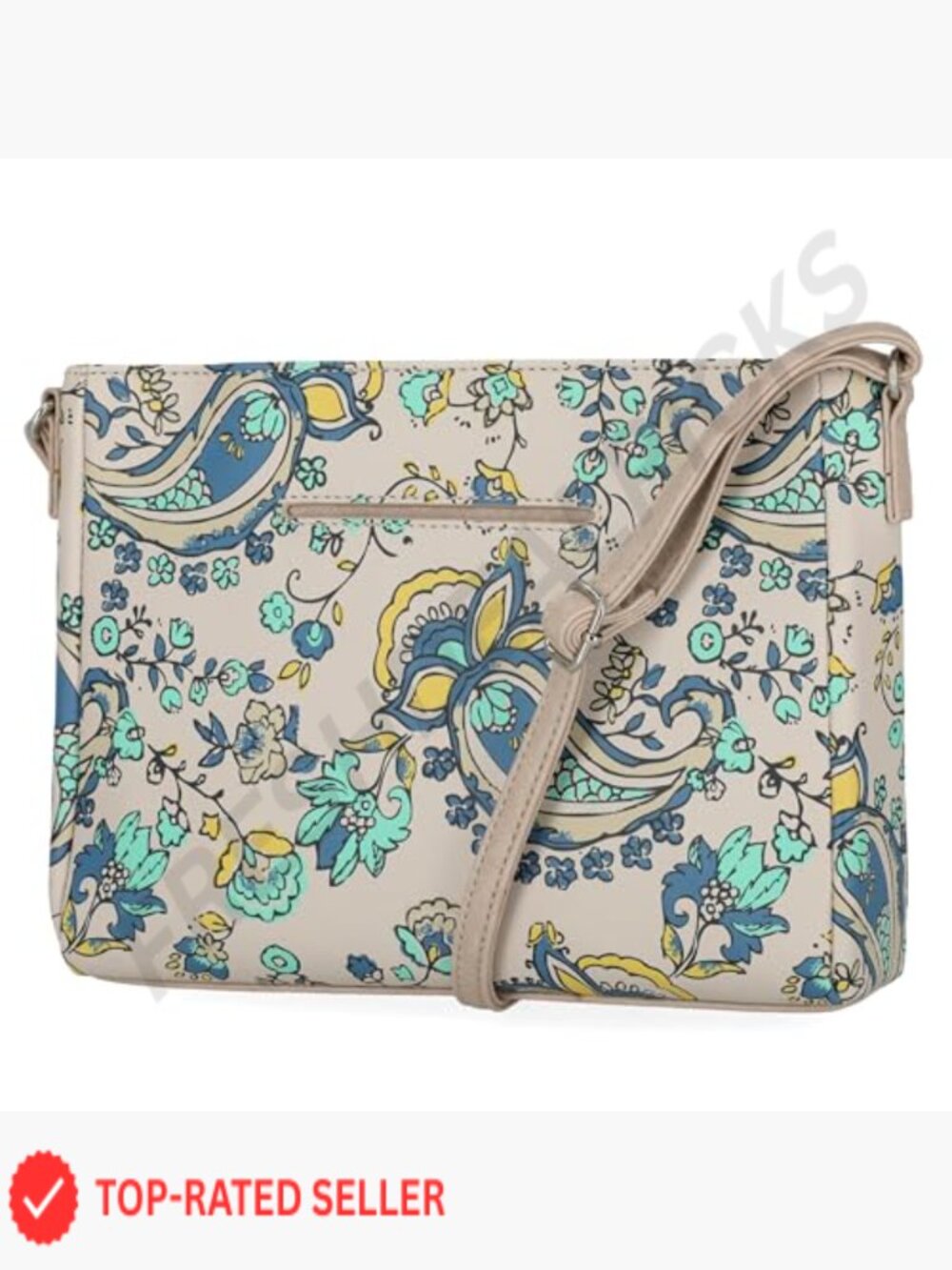 Vegan Leather Crossbody Bag with Multiple Pockets and Adjustable Strap - Picture 4 of 5